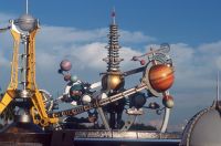 A view of the Astro Orbitor ride at the Magic Kingdom theme park.